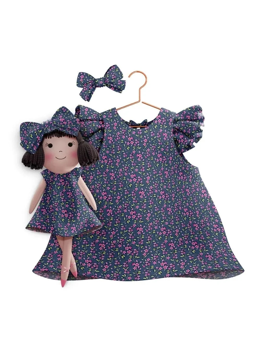 Blossom dress and matching doll Alice - true fabric color