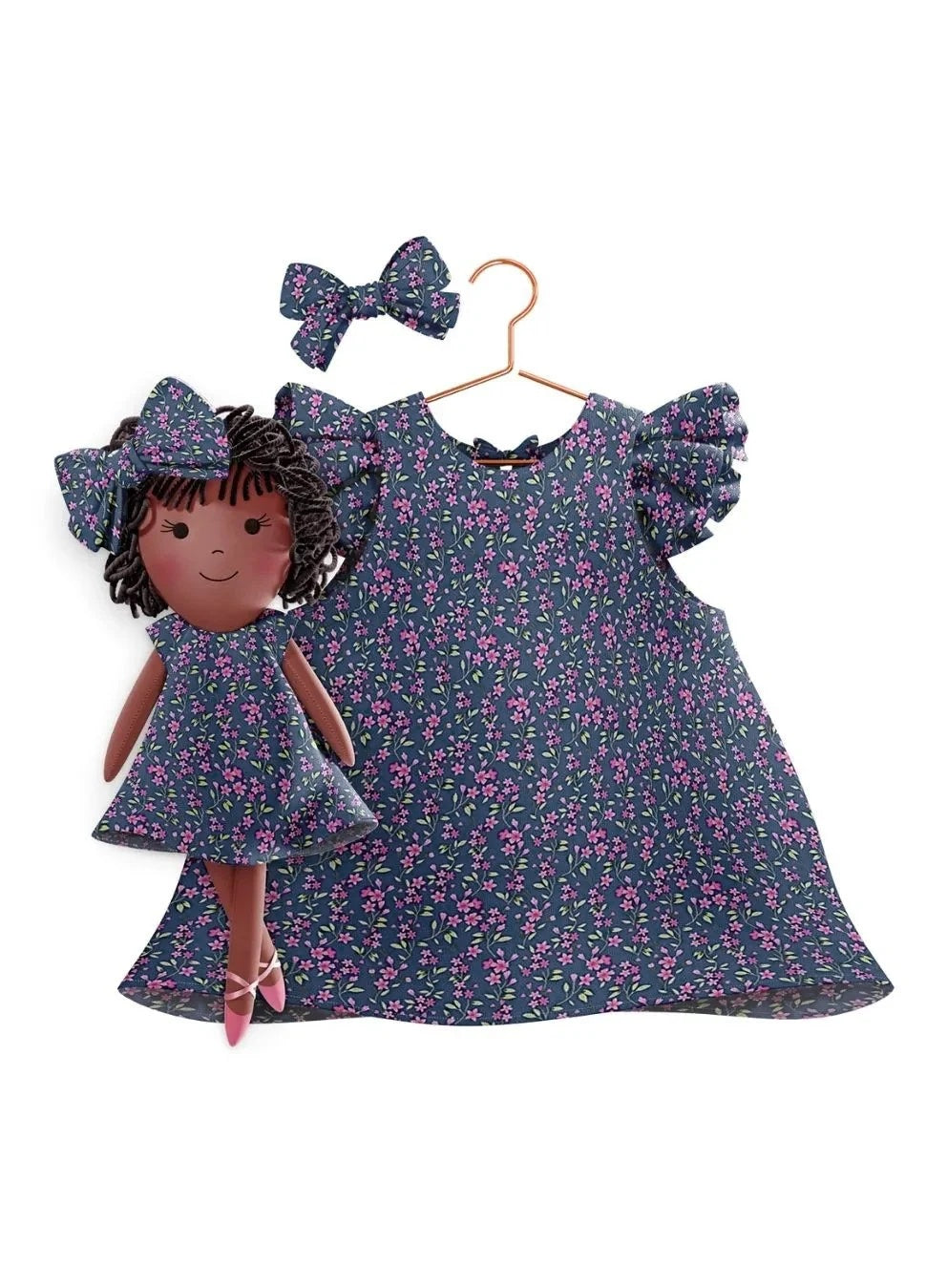 Blossom dress and matching doll Bella - true fabric color