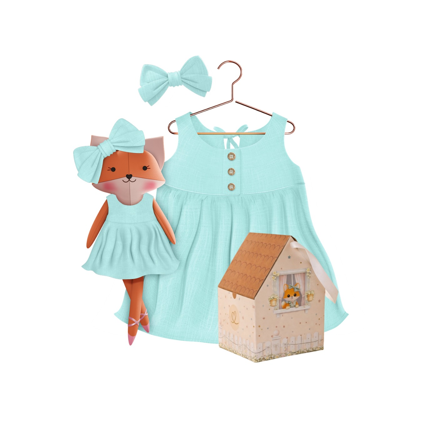 Classic Green Collection – Mrs. Fox Dress Set