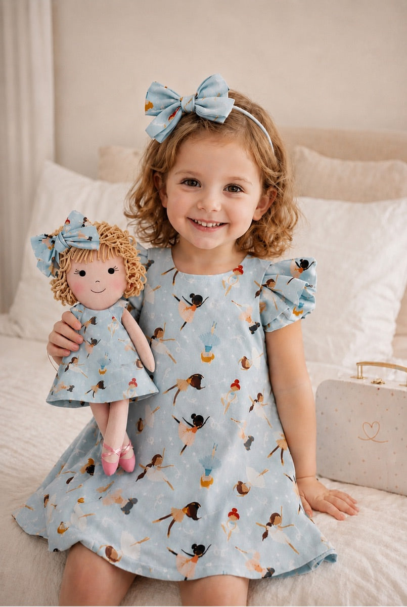 Girls Ballerina Dress & Matching Doll Set with Petit Gift Case – Annie