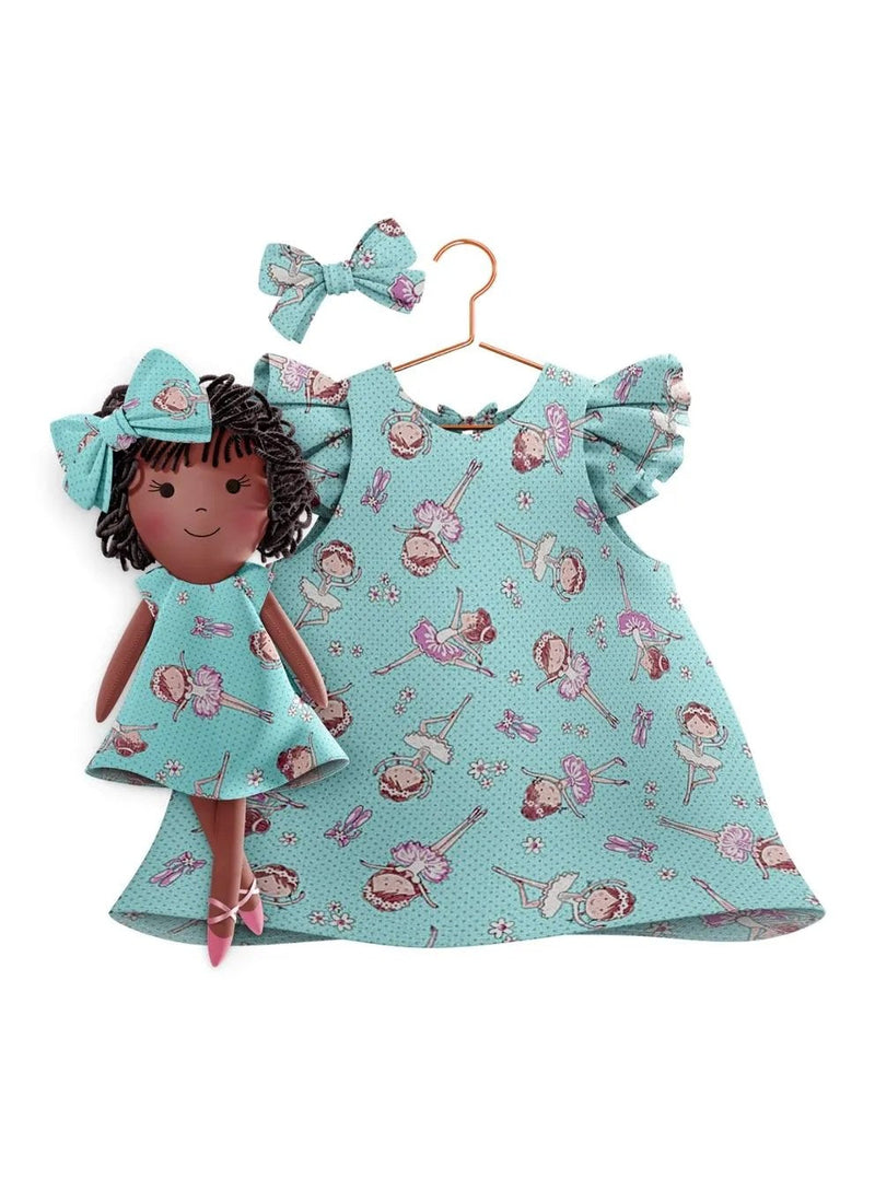 Ballet matching dress and handmade doll set