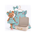 Girls Ballet dress set with Honey Bear cloth doll and Petit Case keepsake suitcase