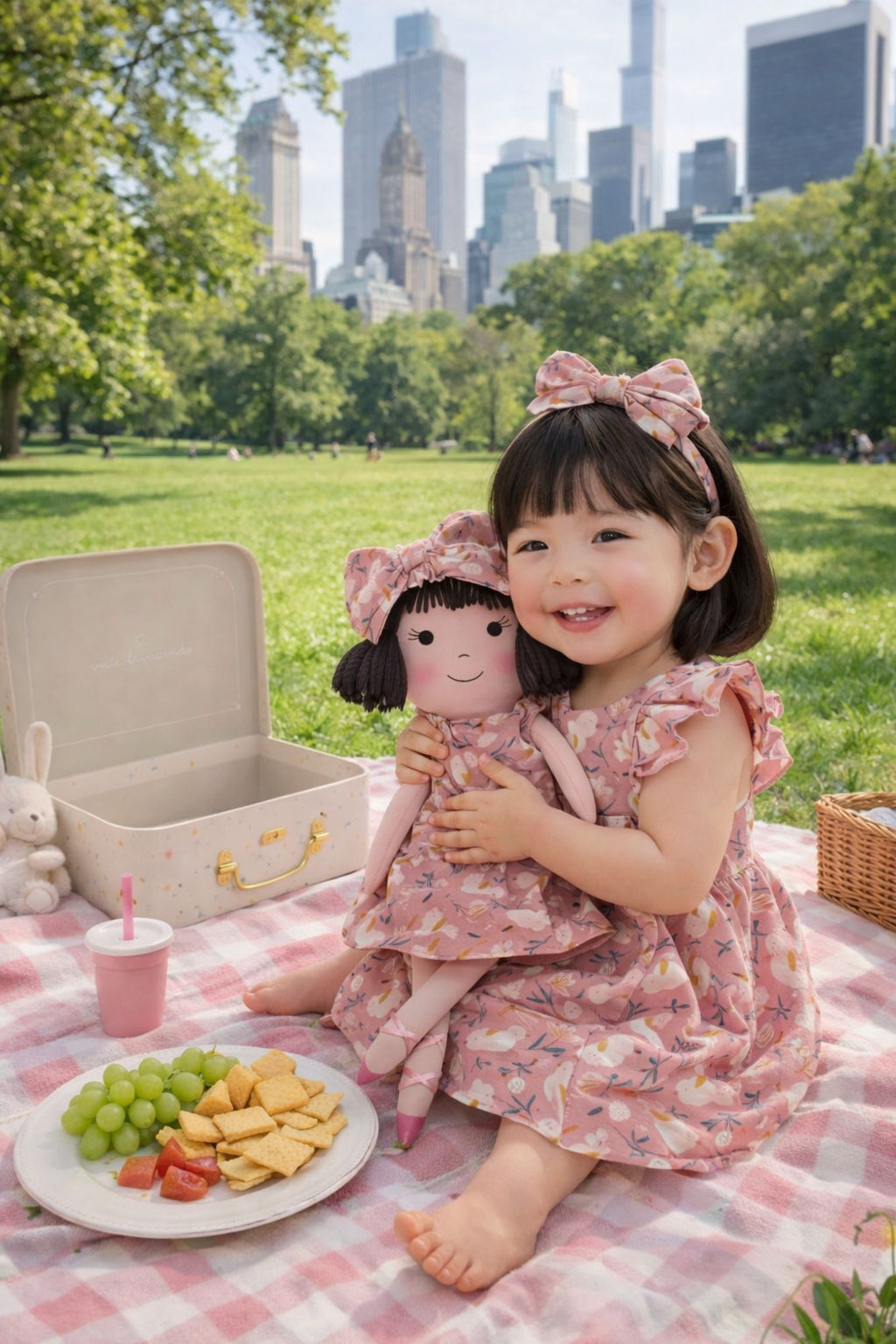 Girls Garden Dress & Matching Doll Set with Petit Case – Alice