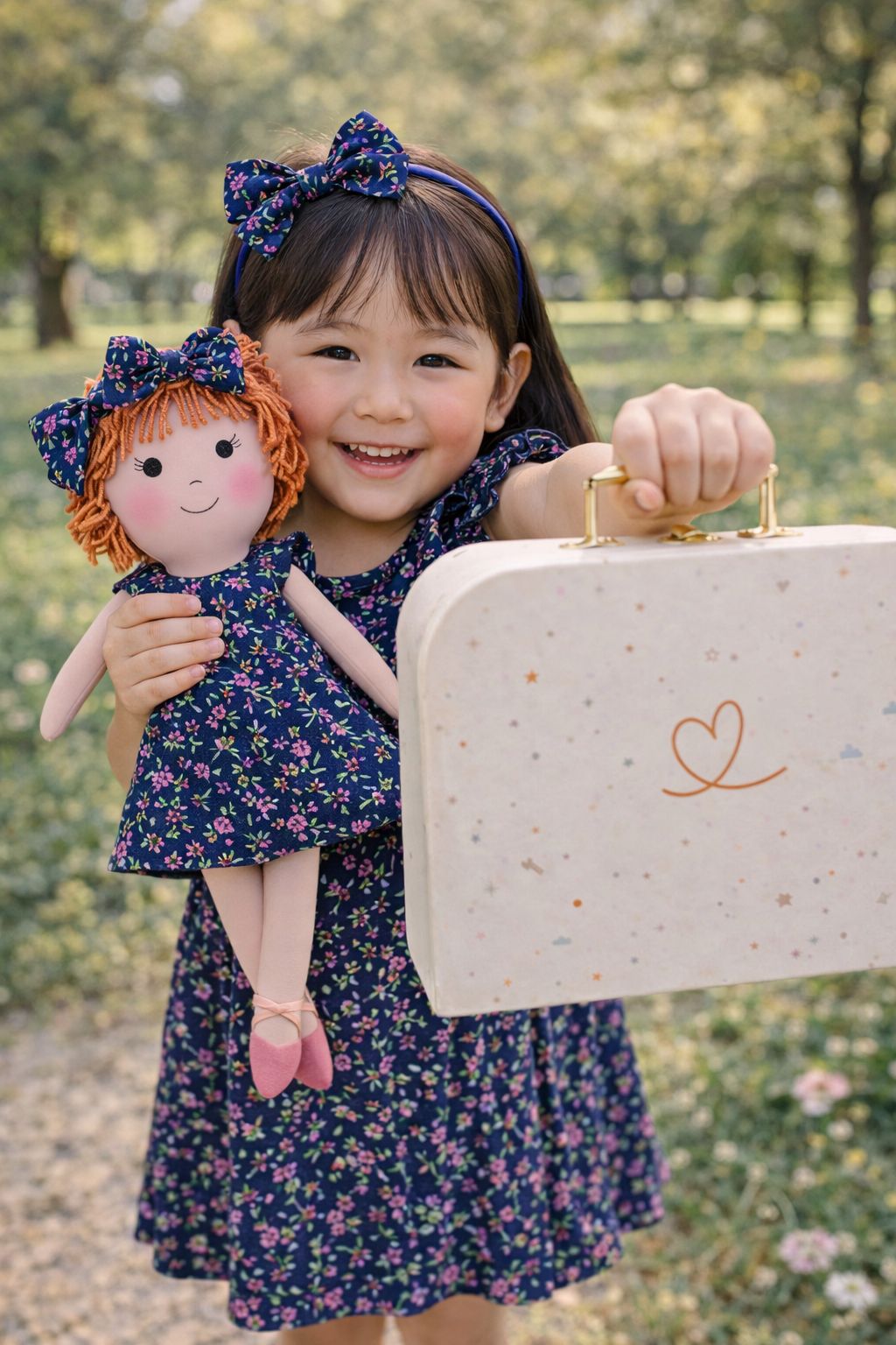 Girls Blossom Dress & Matching Doll Set with Petit Gift Case – Annie