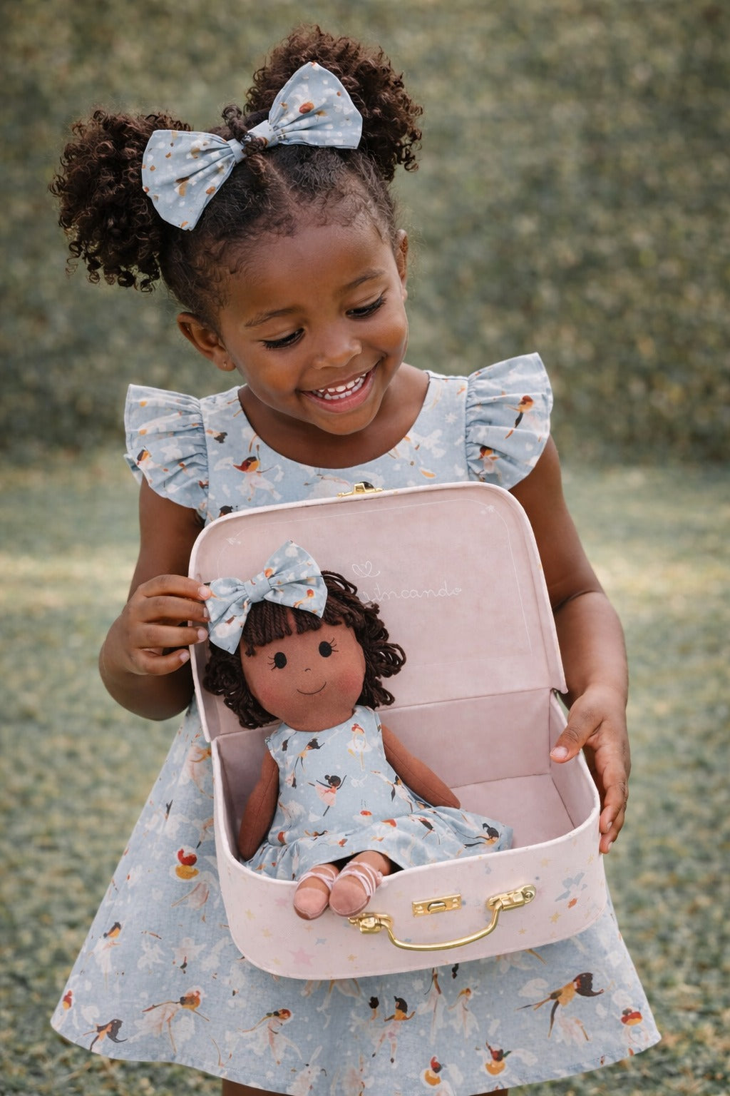 Girls Ballerina Dress & Matching Doll Set with Petit Gift Case – Bella