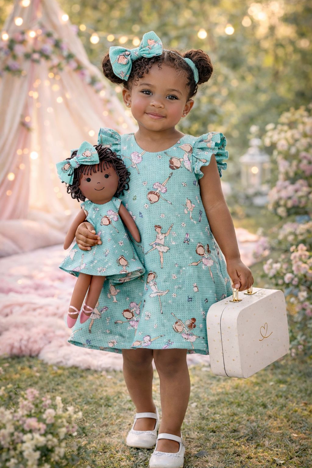 Girls Ballet Dress & Matching Doll Set with Petit Gift Case – Bella