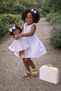 Girls Classic Lavender Dress & Matching Doll Set with Petit Case – Bella