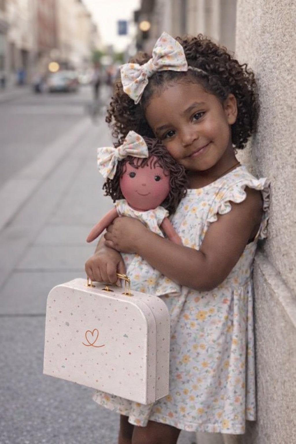 Girls Picnic Dress & Matching Doll Set with Petit Case – Bella