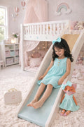 Girls Classic Green Dress & Matching Doll Set with Petit Case – Mrs. Fox