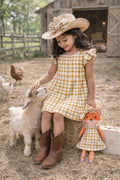 Girls Gingham Dress & Matching Doll Set with Petit Case – Mrs. Fox