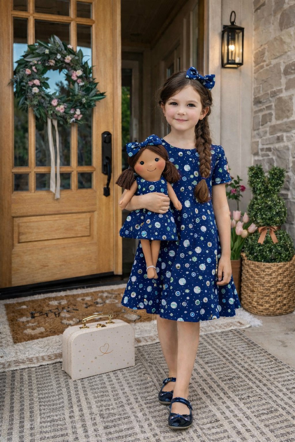 Girls Space Dress & Matching Doll Set with Petit Case – Millie