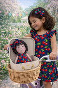 Girls Cherry Dress & Matching Doll Set with Petit Case – Nellie