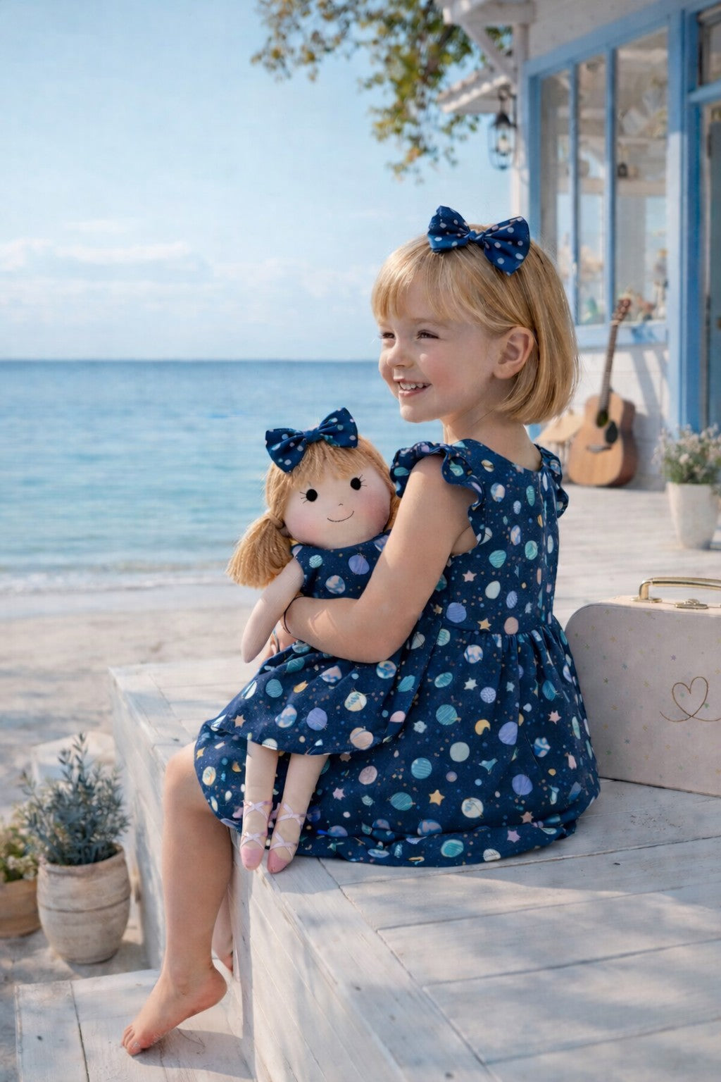 Girls Space Dress & Matching Doll Set with Petit Case – Nina