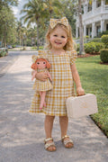 Girls Gingham Dress & Matching Doll Set with Petit Case – Nina