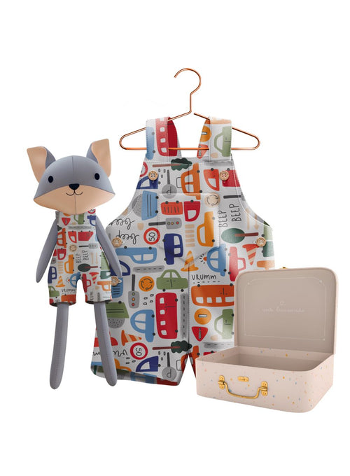 Mr. Fox plush toy with its Petit Case keepsake suitcase