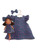 Blossom dress and matching doll Millie - true fabric color