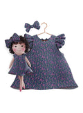 Blossom dress and matching doll Nellie - true fabric color