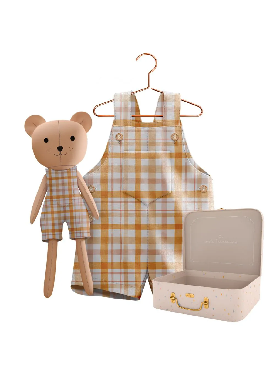 Matching romper and handmade friend set for a boy