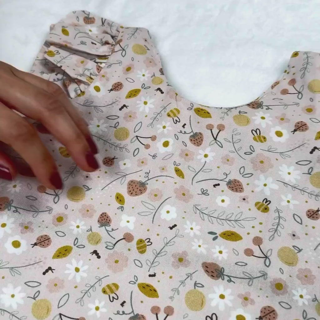 Girls Picnic Dress & Matching Doll Set – Handmade Cotton, Alice